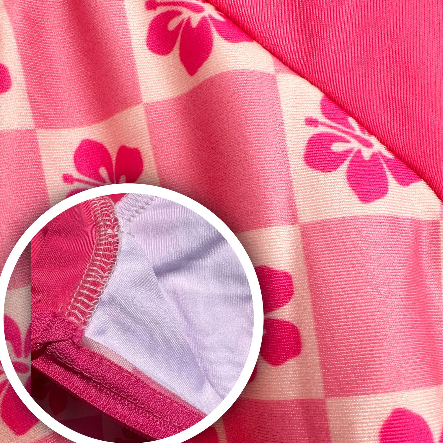 Детский купальник с длинным рукавом Chequered Hibiscus Kahuna Kids, Rosa — фото 4