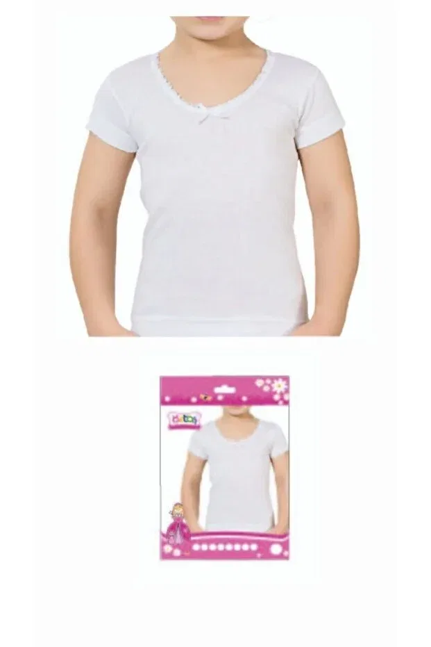 Детская майка для девочек с ребристой вязкой Öztaş Underwear, White — фото 2
