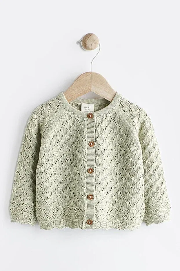 Детский кардиган хлопковый Next Baby, Sage Green