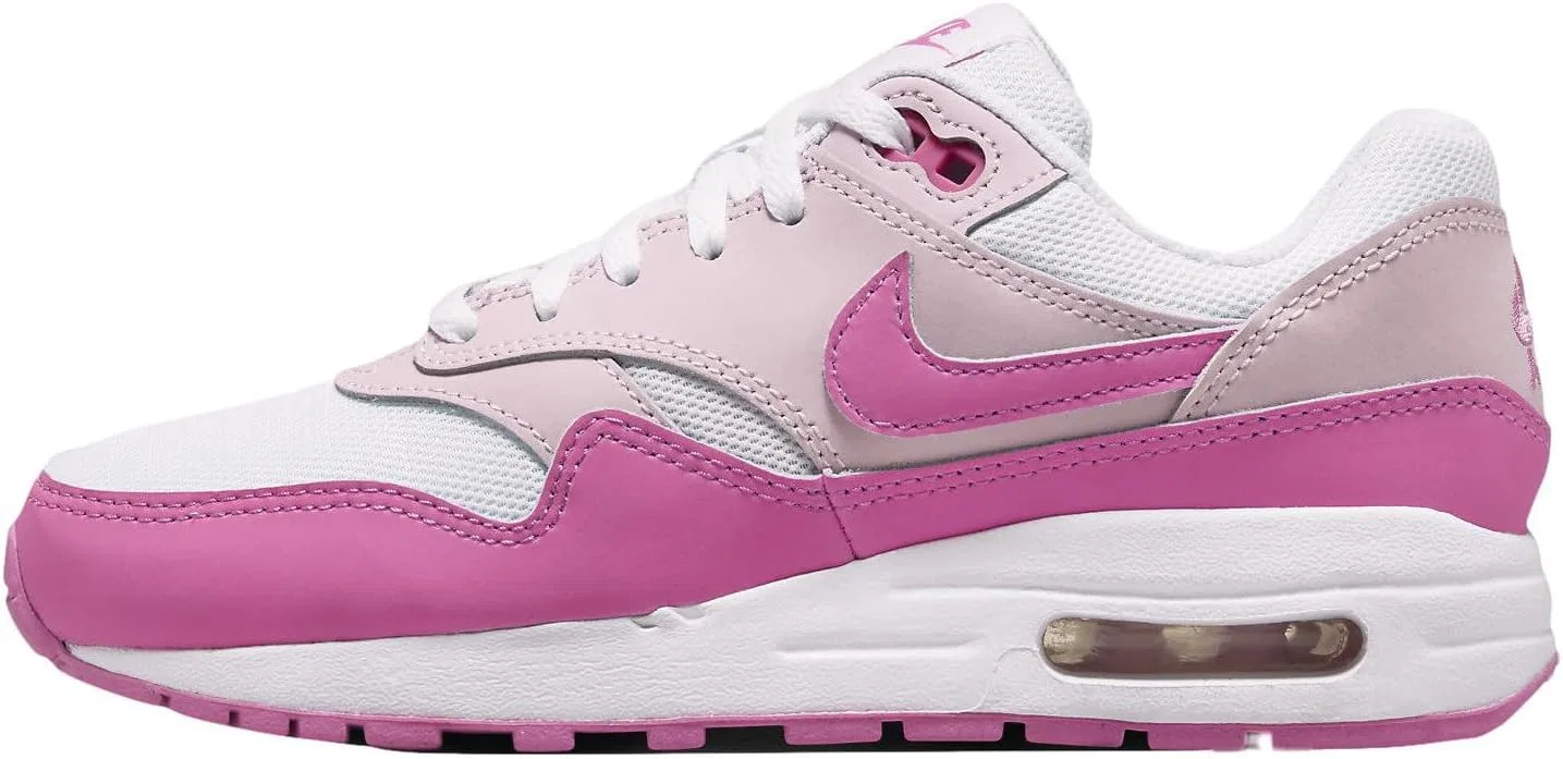 Детские кроссовки для мальчиков Air Max 1 Nike, White/Playful Pink/Pink Foam-Pink