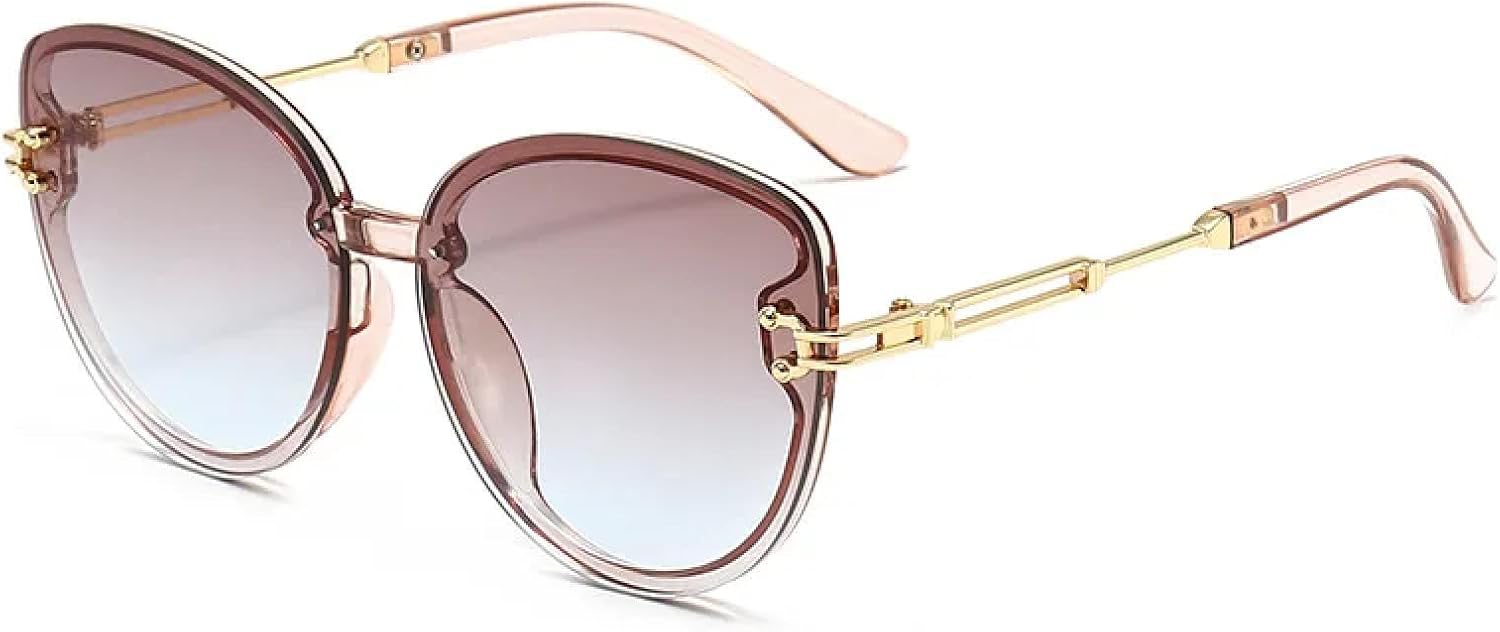 

Солнцезащитные очки с защитой UV400 | Металлическая оправа «кошачий глаз», градиентный синий цвет | для женщин и мужчин, для занятий спортом на открытом воздухе и вождения DSVIGF, Tea Teablue