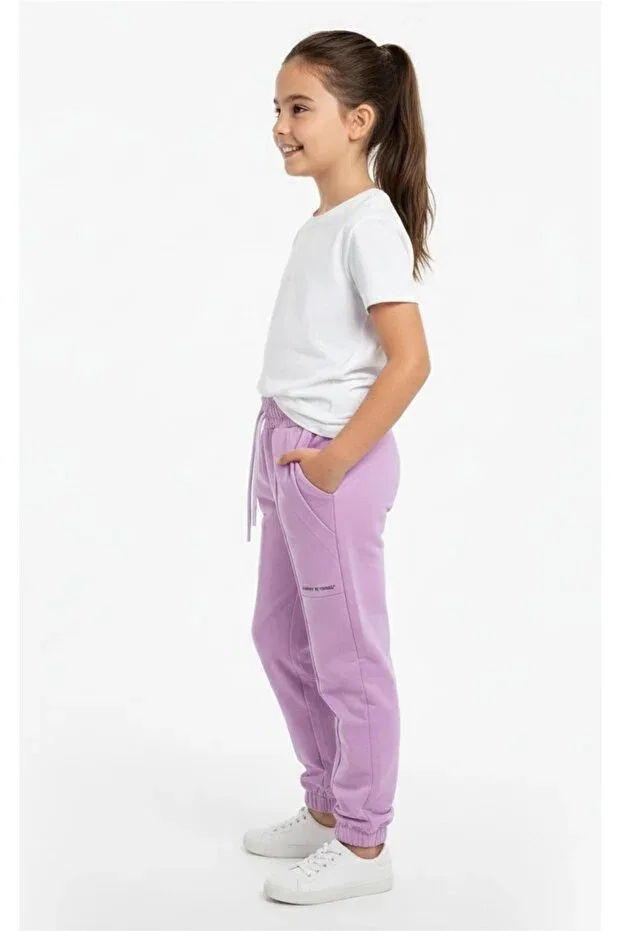 Детские спортивные штаны для девочек с карманами Obje, Lila — фото 2