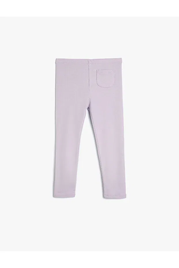 Детские леггинсы для девочек хлопковые с карманами Basics Koton, Lilac