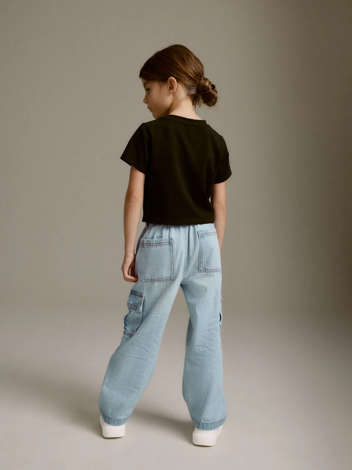 Джинсы карго широкие, Light Blue Denim Next — фото 3