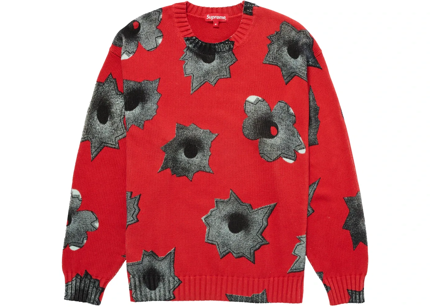 Мужской свитер с принтом Supreme Nate Lowman Sweater, Red