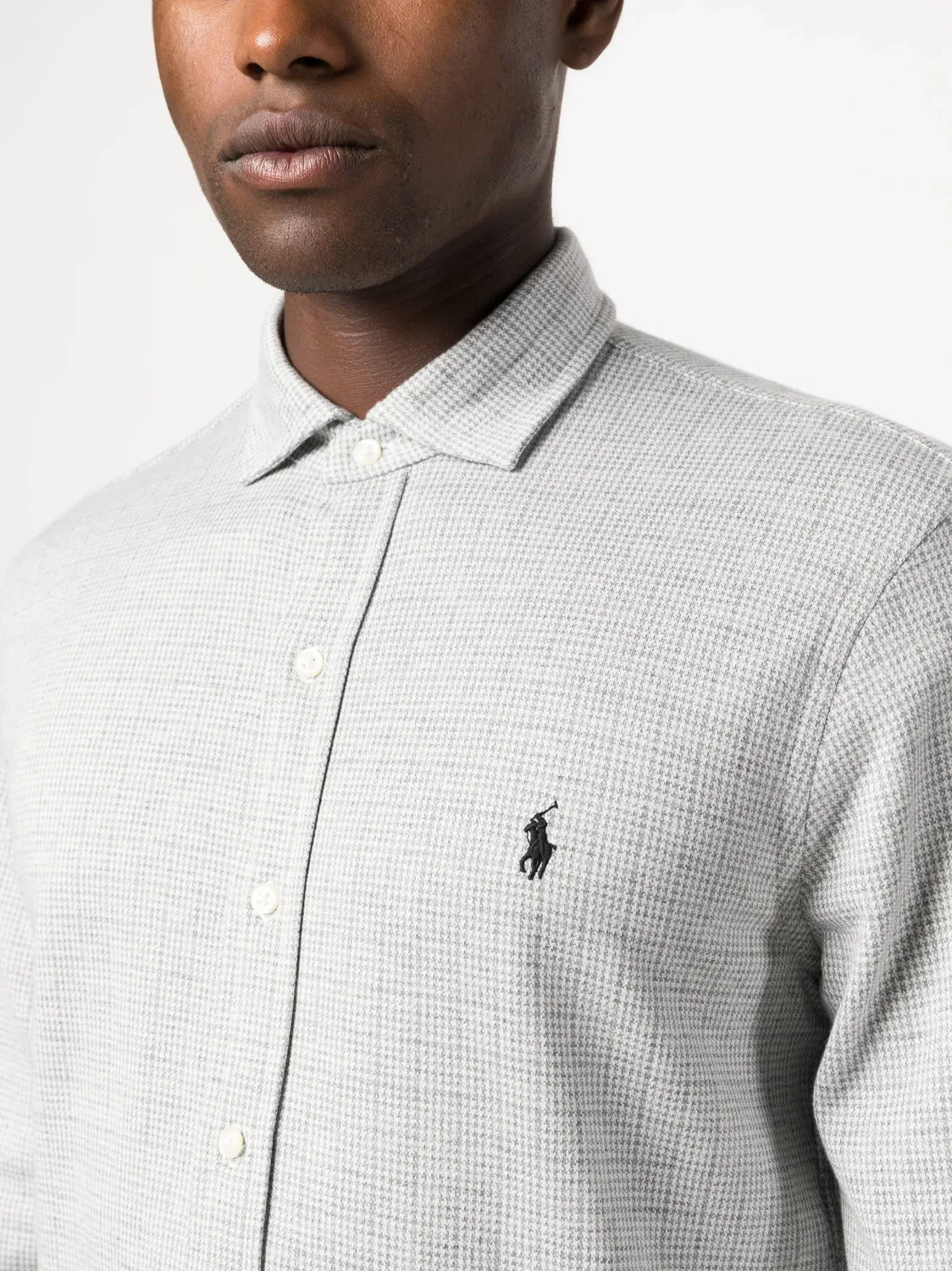 Polo Ralph Lauren Рубашка с вышитым логотипом, серый — фото 3