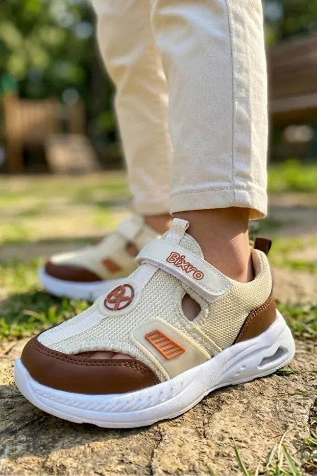 Детские сандалии для девочек на липучке Tofisa, Beige