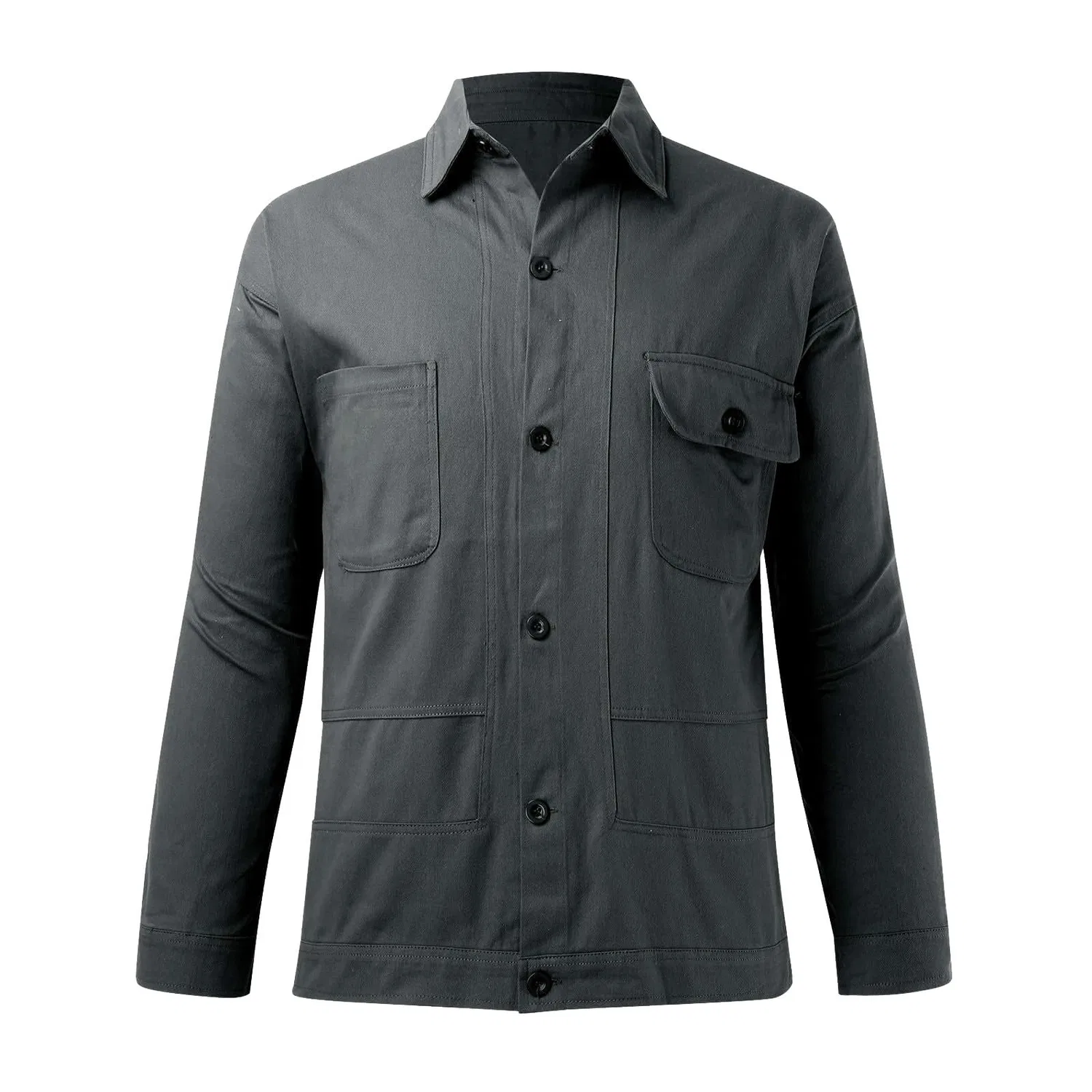 Мужская джинсовая куртка с потертостями и длинным рукавом, Z01-grey Men's Denim Jacket — фото 3