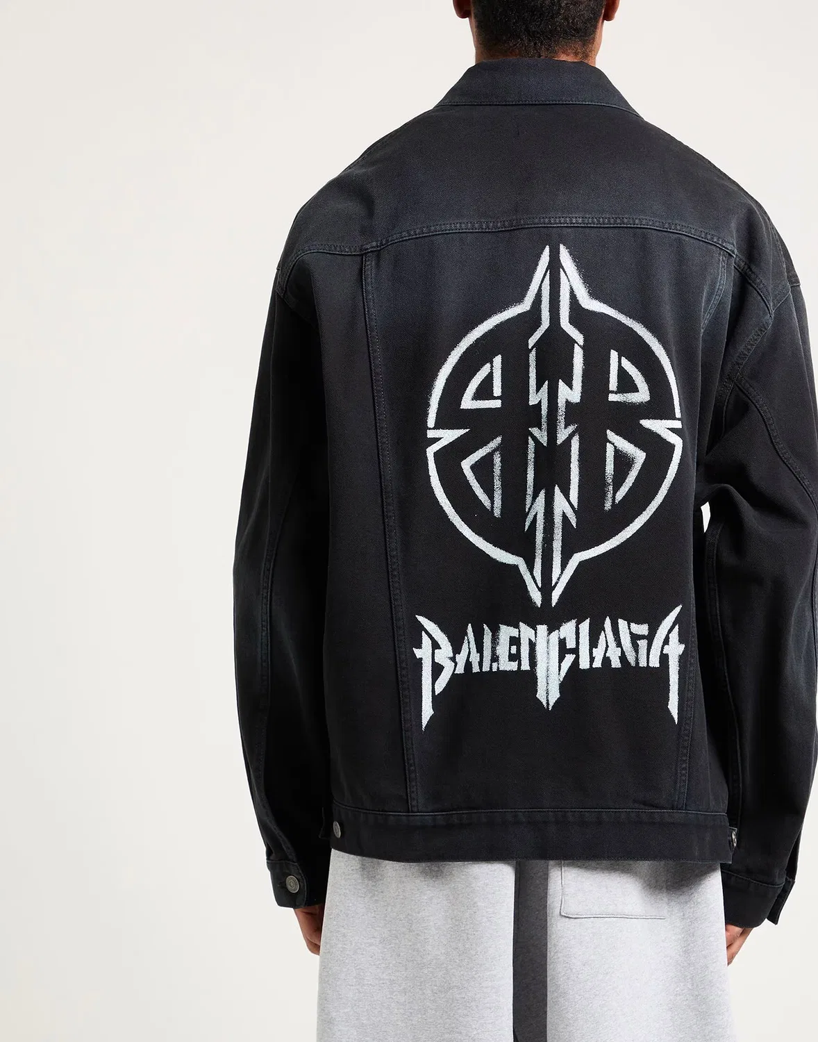Мужская джинсовая куртка-тракер с длинным рукавом Balenciaga, черный — фото 4