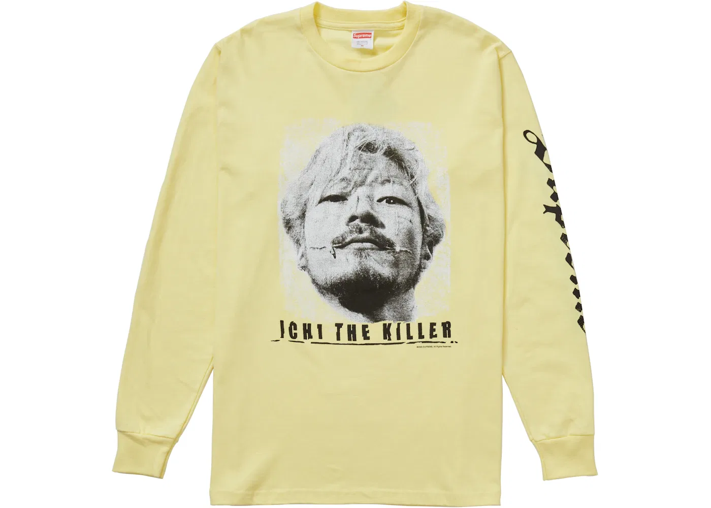 Мужская футболка с длинным рукавом с принтом Supreme, Pale Yellow