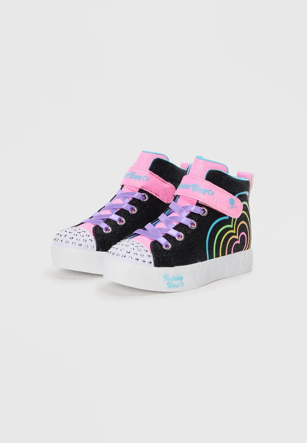 Heart steps - высокие кроссовки Skechers, Black/Multi-Coloured — фото 2