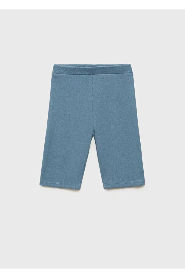 Детские леггинсы для девочек из рибаны Mango Kids, Petrol Blue