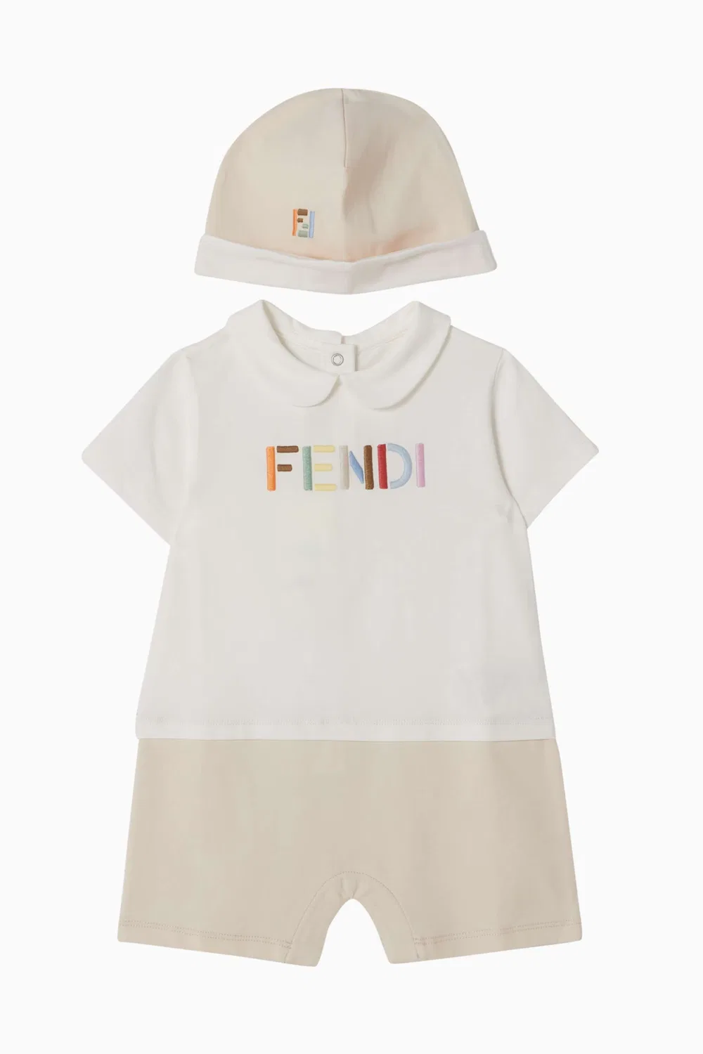 Комплект боди-комбинезонов с вышитым логотипом из хлопка Fendi