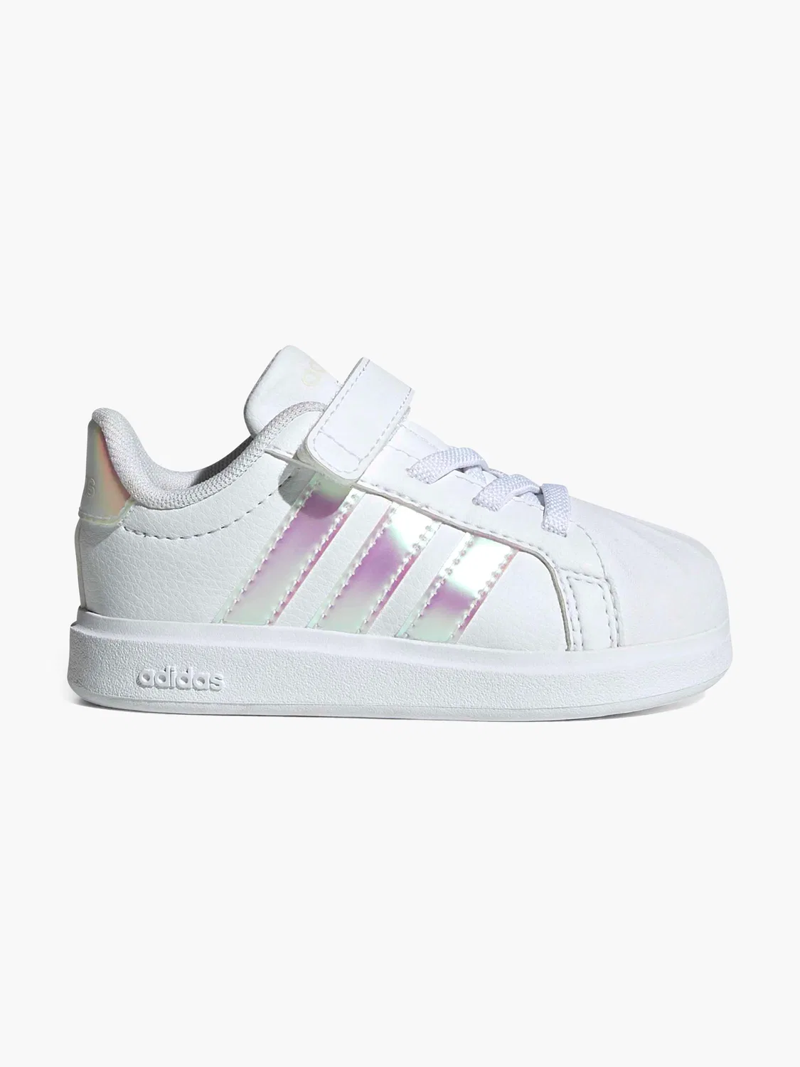Детские кроссовки с эластичной шнуровкой Adidas, белый — фото 2