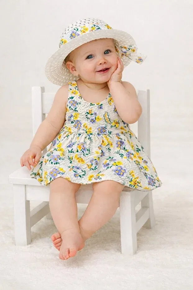 Детское платье для девочек хлопковое Chicsy Baby, Blue — фото 4