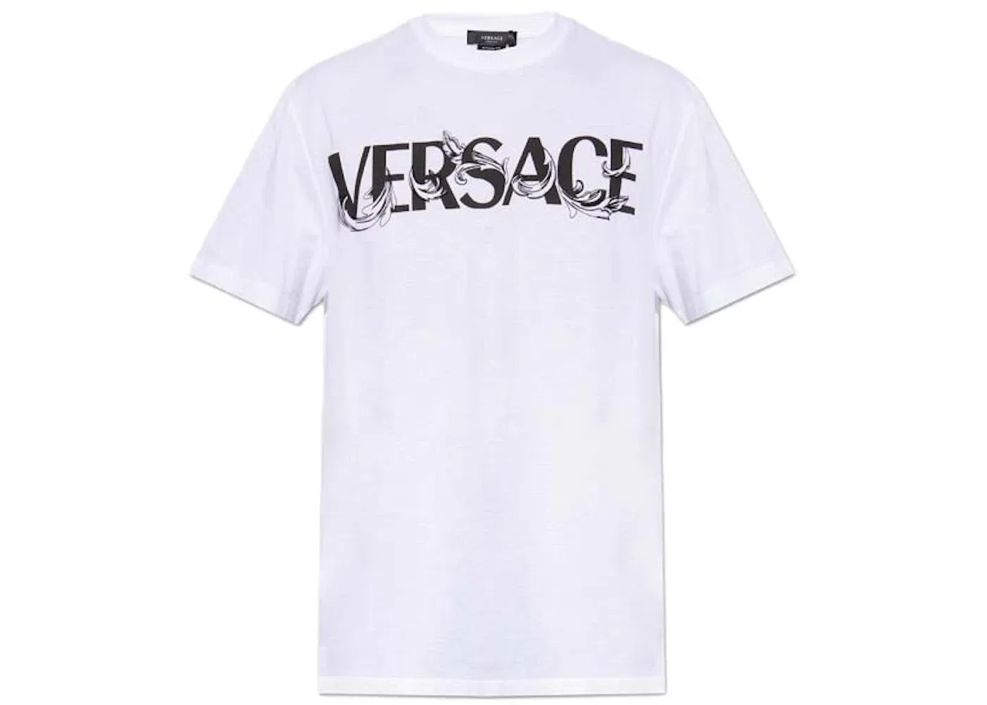 Мужская футболка с принтом Versace Barocco Silhouhette Logo T-Shirt, White/Black