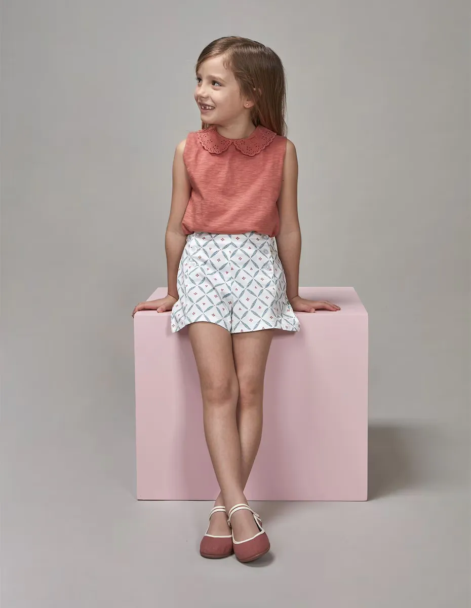 

Футболка для девочек без рукавов с вышитым воротником Gocco, оранжевый