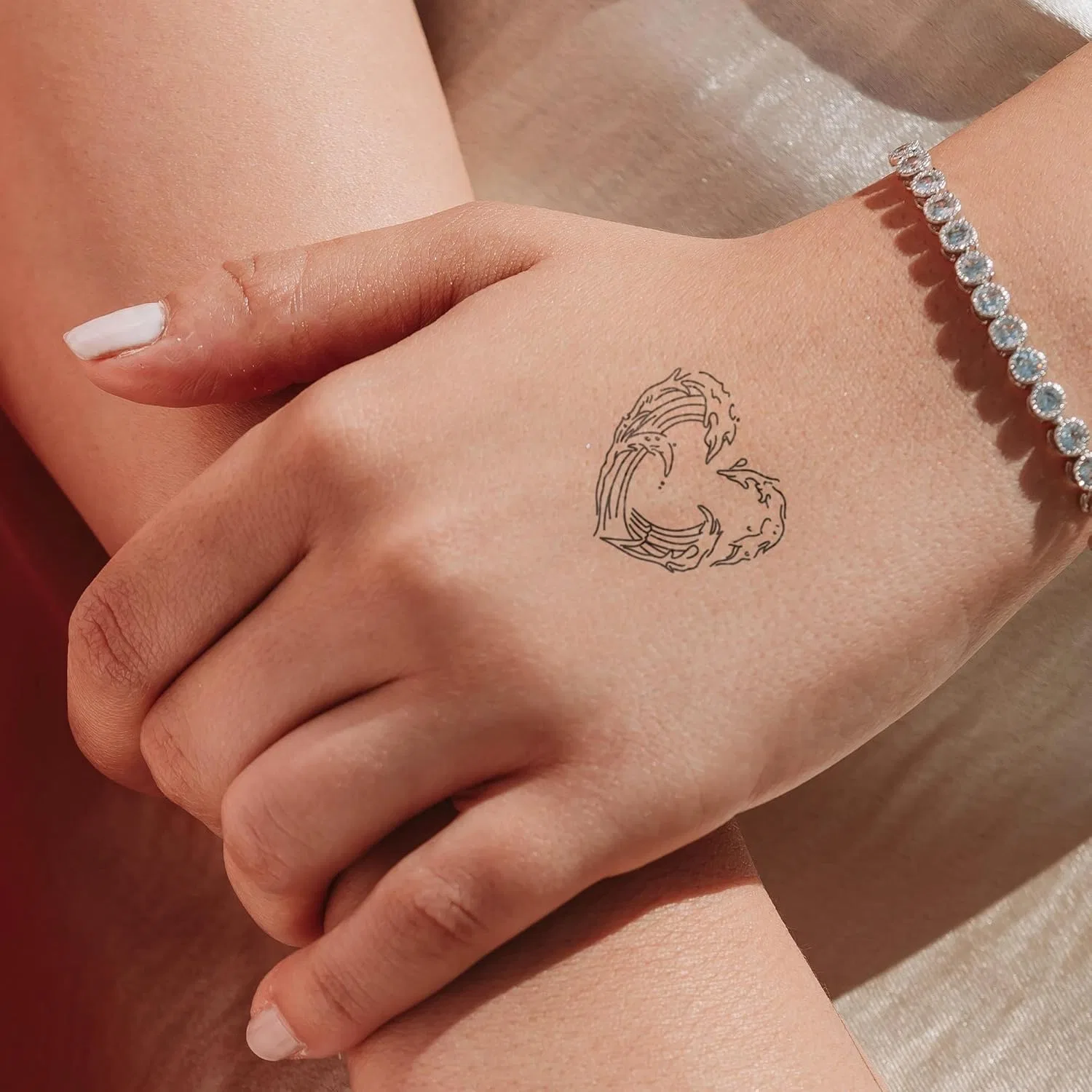 Временная татуировка «Heart of Waves» от Inkster Tattoo Inkster, Heart Of Waves