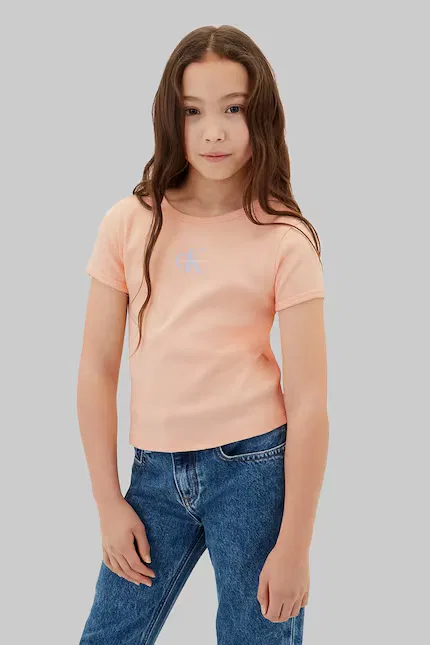Футболка с коротким рукавом модель с принтом Calvin Klein Jeans, бежевый