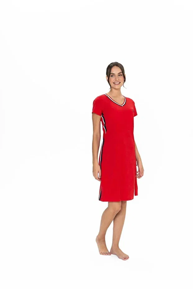 Женская ночная рубашка с коротким рукавом U.S. Polo Assn., Red — фото 3