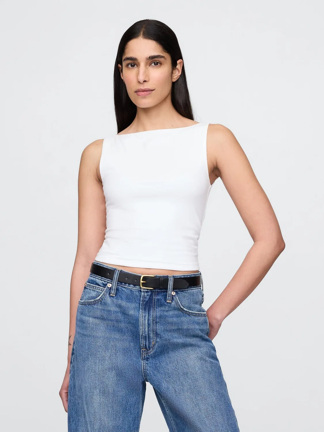 Топ-борцовка Gap Close Knit Jersey, белый