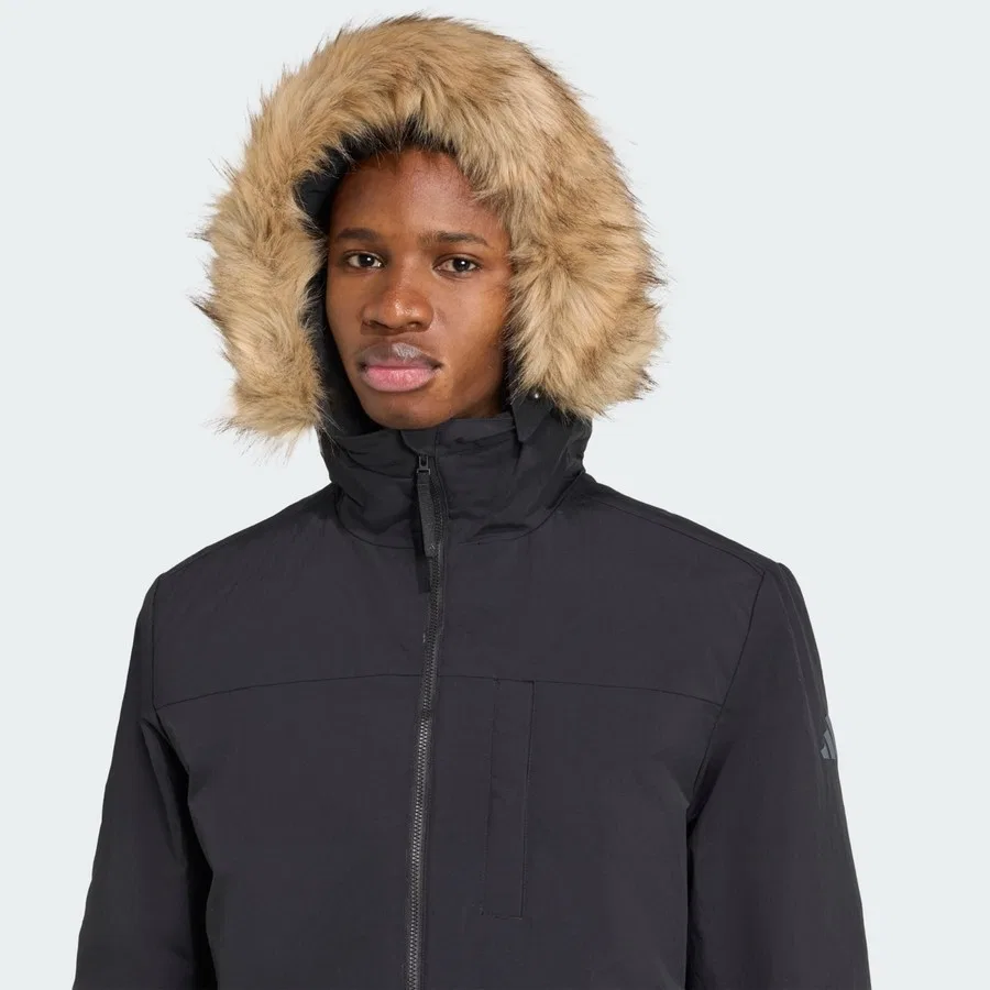 Мужская куртка-парка с капюшоном Paveric Climawarm adidas, Черный — фото 4