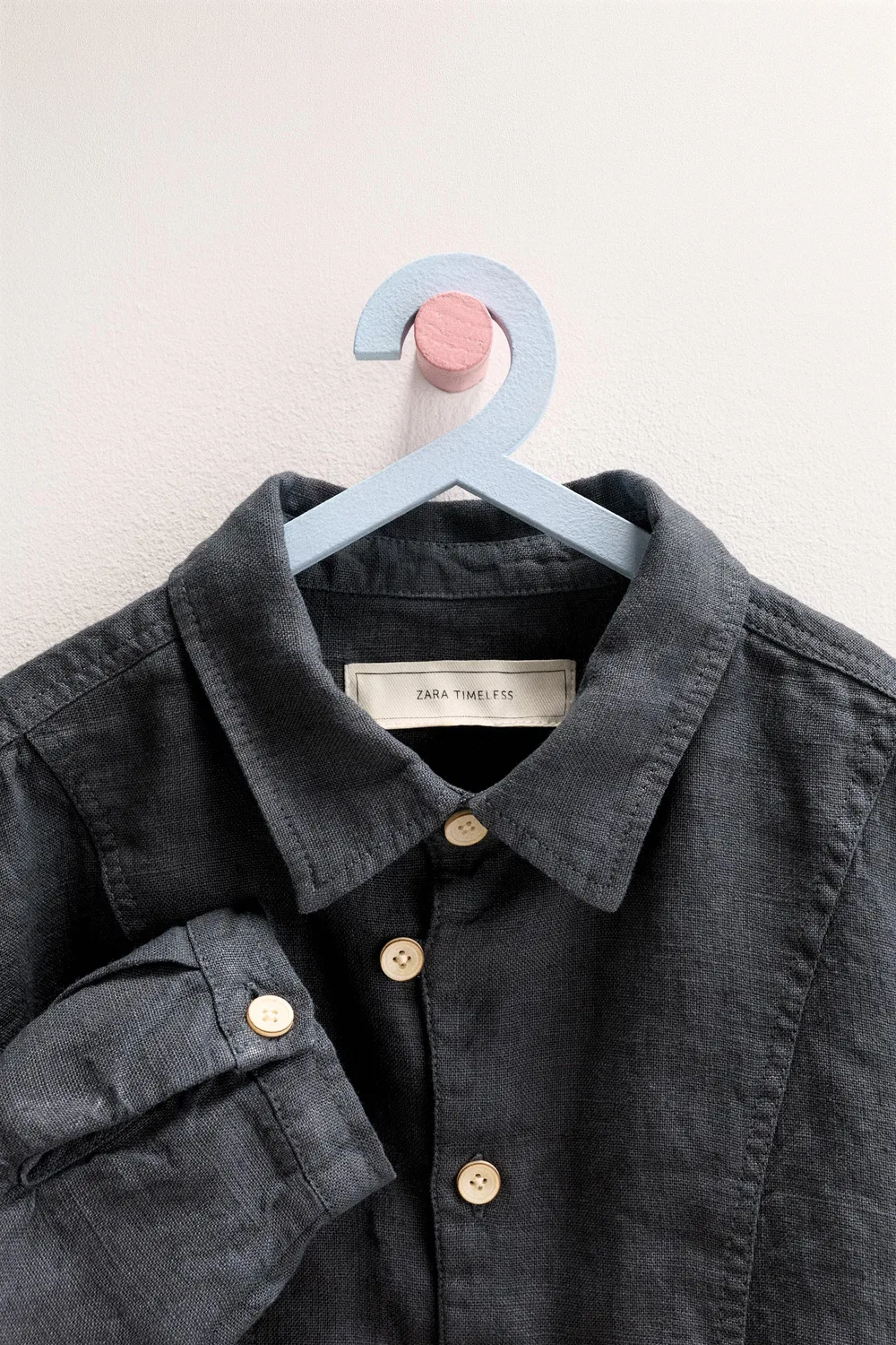 ZARA TIMELESS - Рубашка-накидка из 100% льна, Anthracite Grey — фото 3