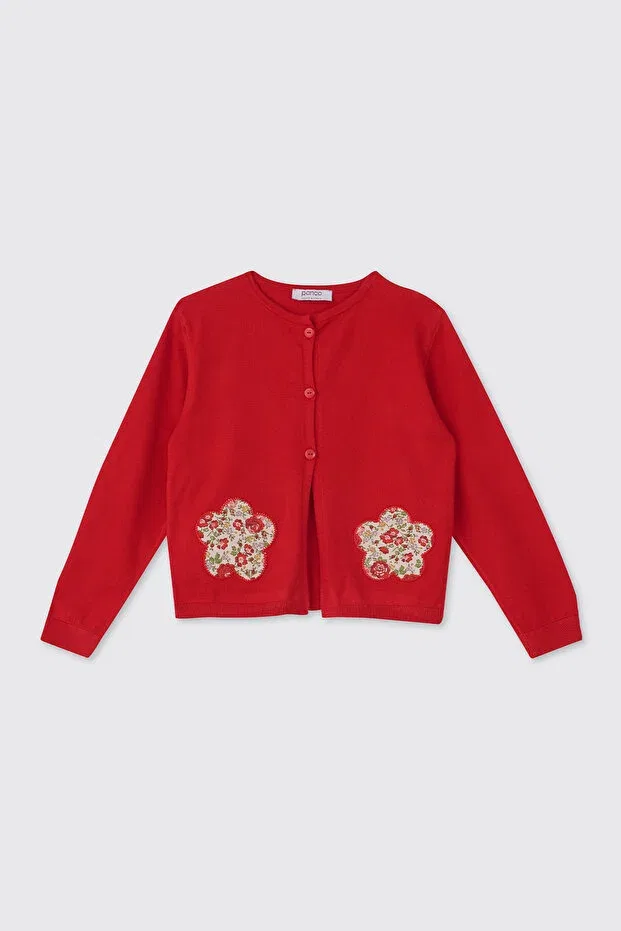 Детский кардиган для девочек хлопковый Liberty fabric girls' knit cardigan Panço, 142334
