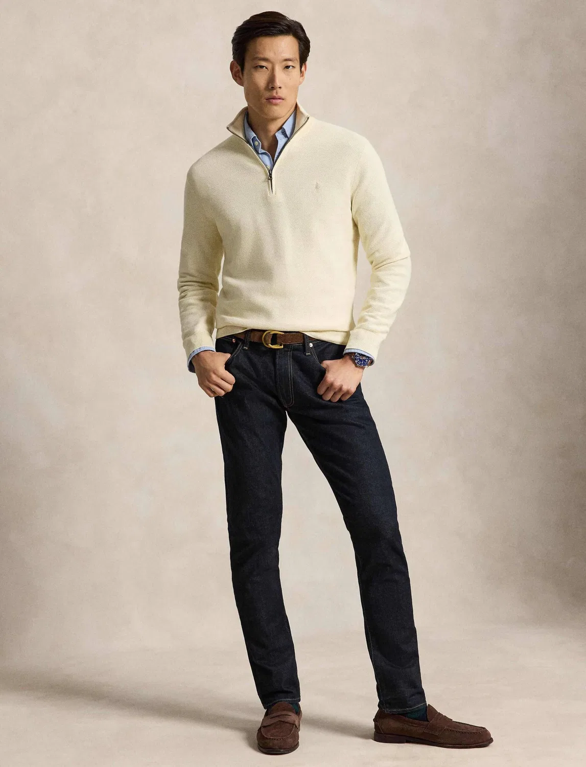 Свитер с молнией Polo Ralph Lauren, Crema — фото 2
