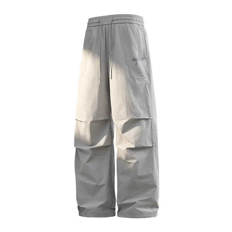 Детские брюки прямого кроя Parachute Outdoor, Olive Green (Pen End Light Shadow Pants Logo), MINISO, Olive Green — фото 3