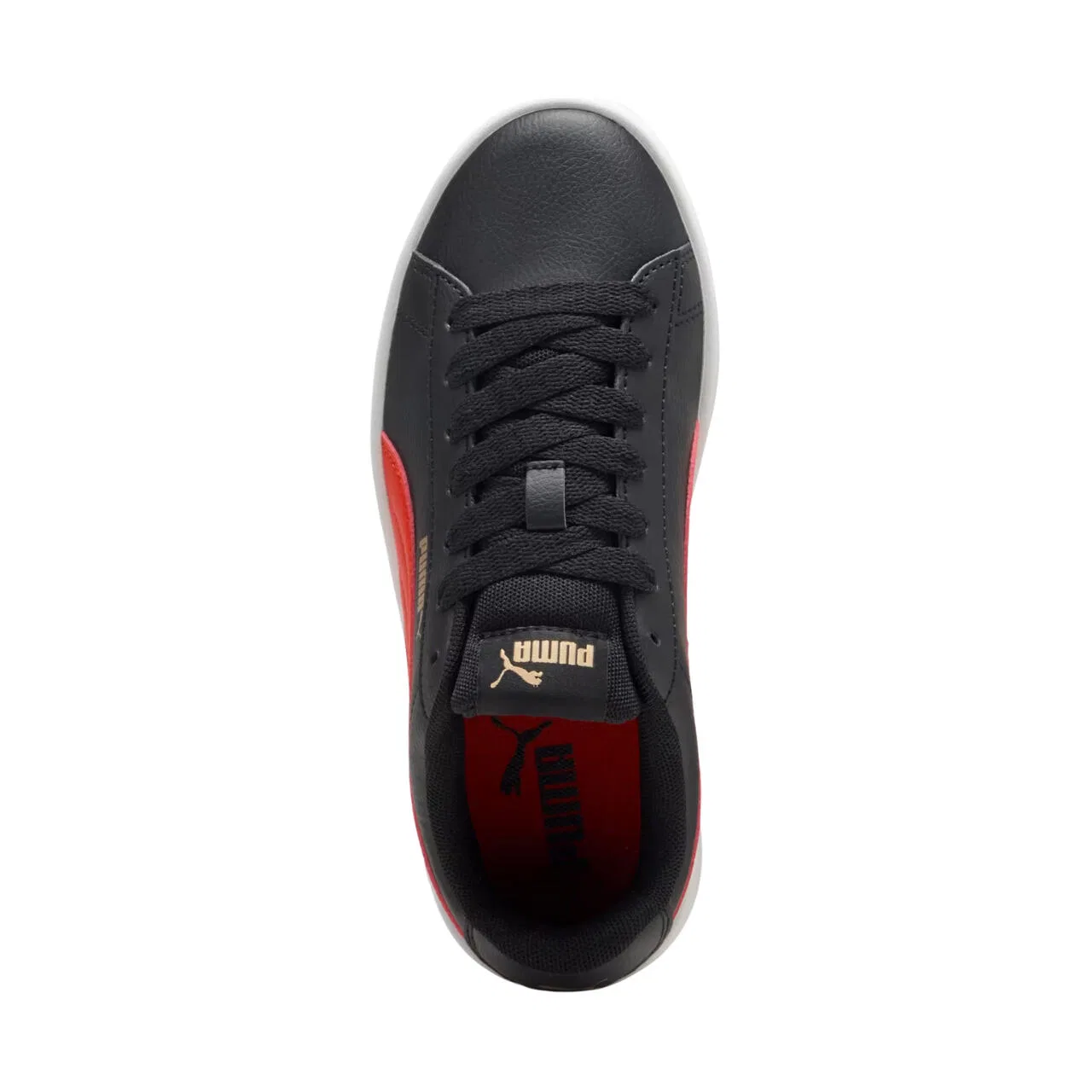 Детские кожаные кроссовки Puma Rickie Classic, Schwarz Rot Schwarz — фото 4