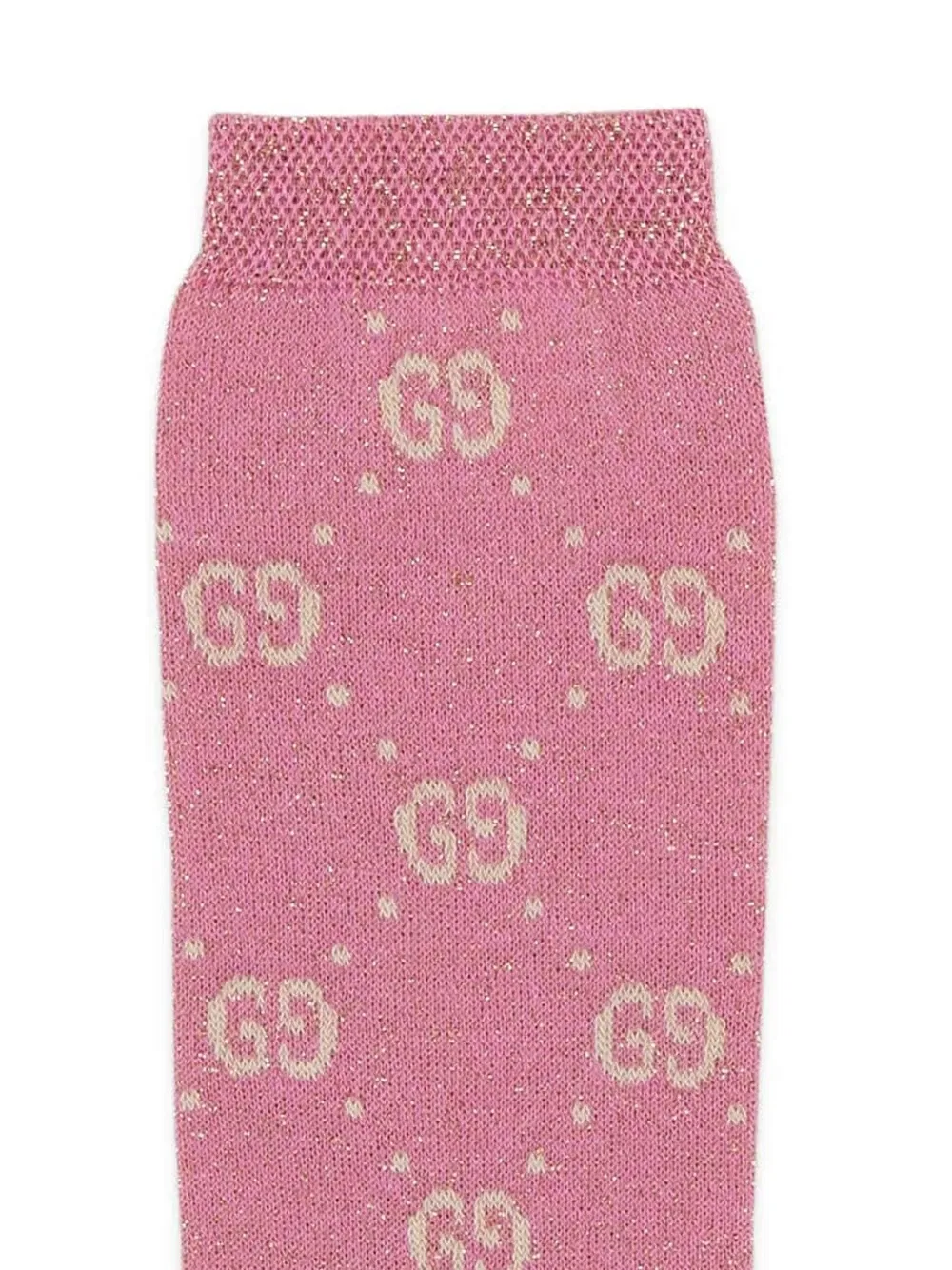 Детские хлопковые носки с люрексом GG Gucci Kids, розовый — фото 2