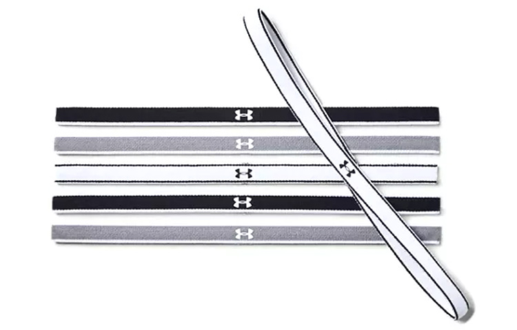 

Under Armour Тканевая повязка на голову черно-белая серая/черно-белая красная