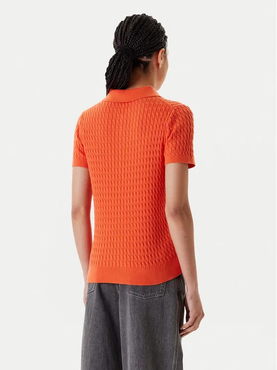 Поло regular fit Fine Tommy Hilfiger, оранжевый — фото 3