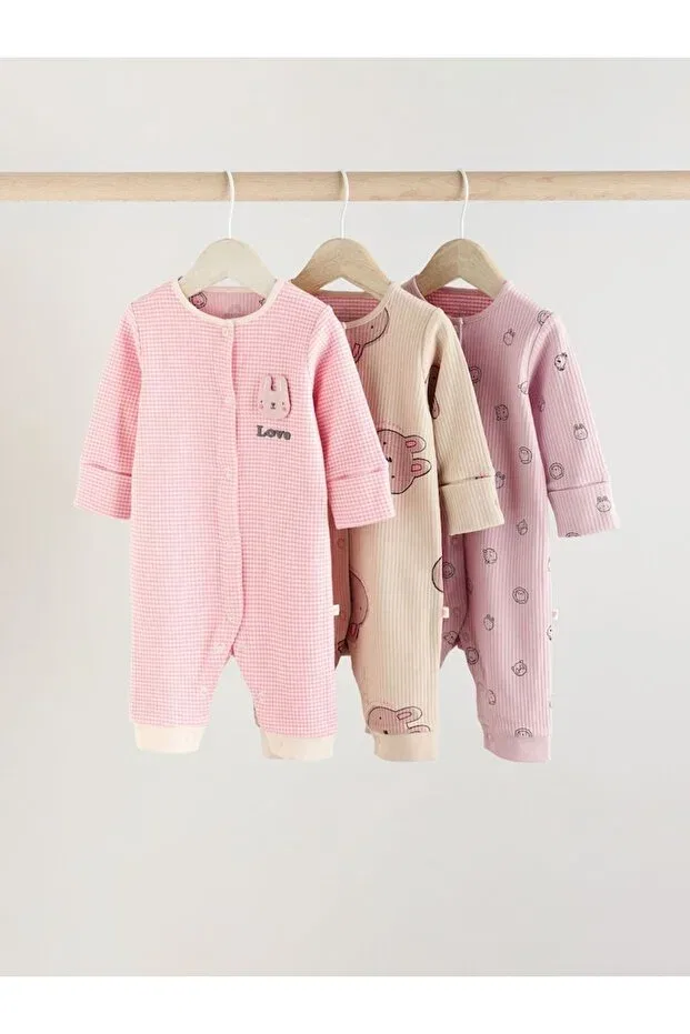 Детский комбинезон для девочек хлопковый с принтом Next Baby, Pink