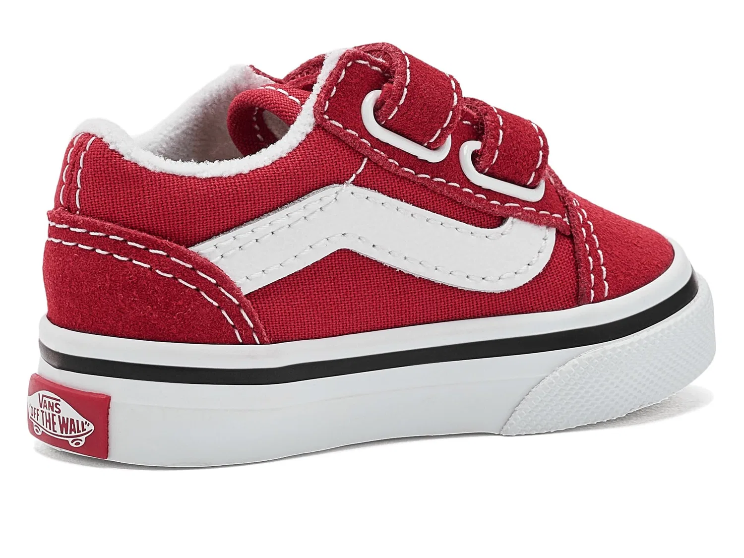 Кроссовки Old Skool V (для младенцев и малышей) Vans Kids, Racing Red/True White — фото 4