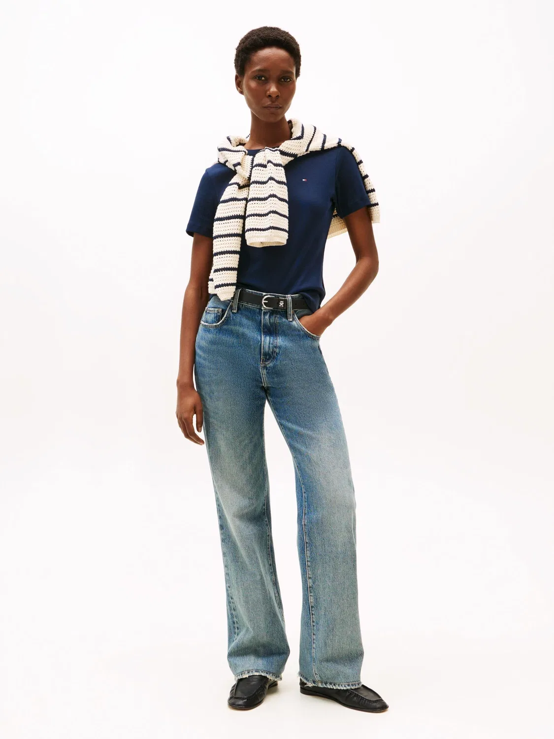Футболка с круглым вырезом, slim fit Tommy Hilfiger, темно-синий — фото 3