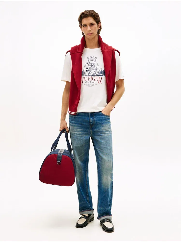 Футболка с принтом Heritage Crest TOMMY HILFIGER, Ivory — фото 2