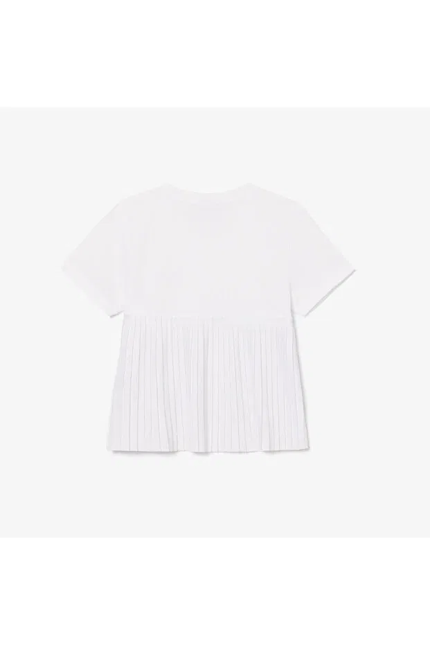 Детская футболка для девочек с коротким рукавом Lacoste, White — фото 2