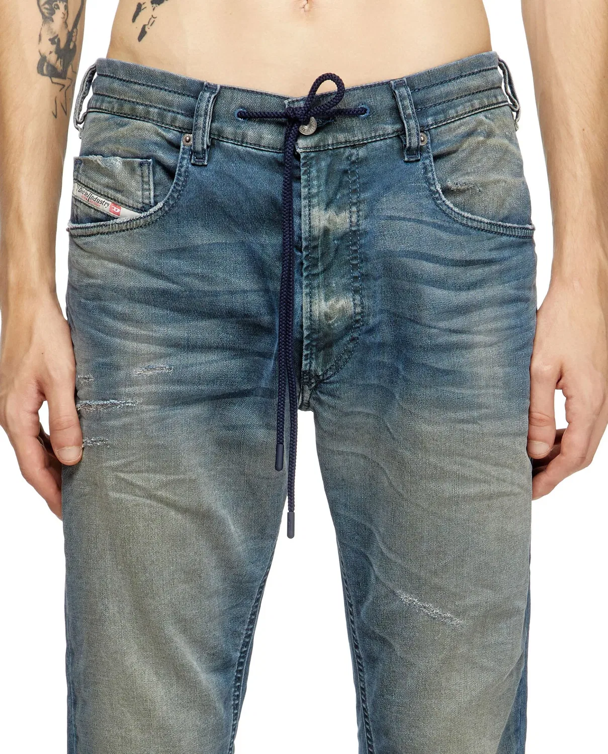 Мужские джинсы regular с шнурком Vaquero Diesel, Azul Denim — фото 3