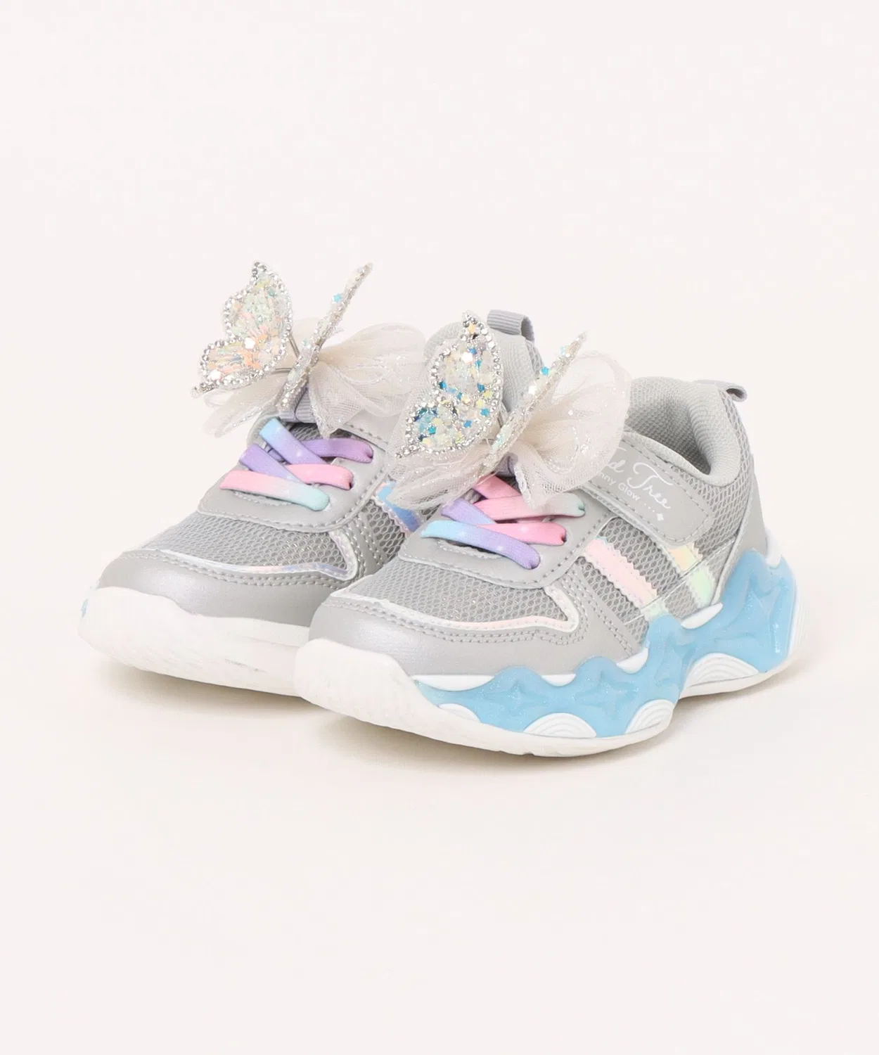 Детские светящиеся кроссовки с бабочкой Silver Shoe Plaza