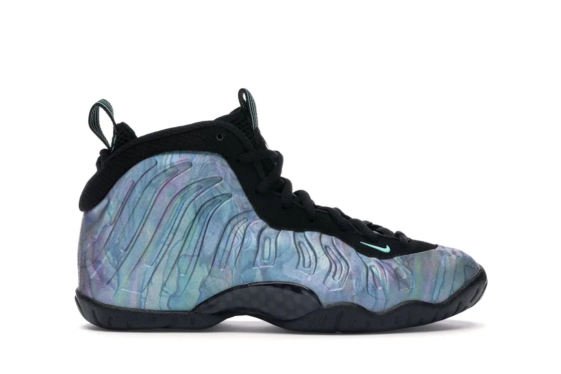 Детские кроссовки с принтом Nike Air Foamposite One Nike, Black/Aurora Green-Black-Aurora Green