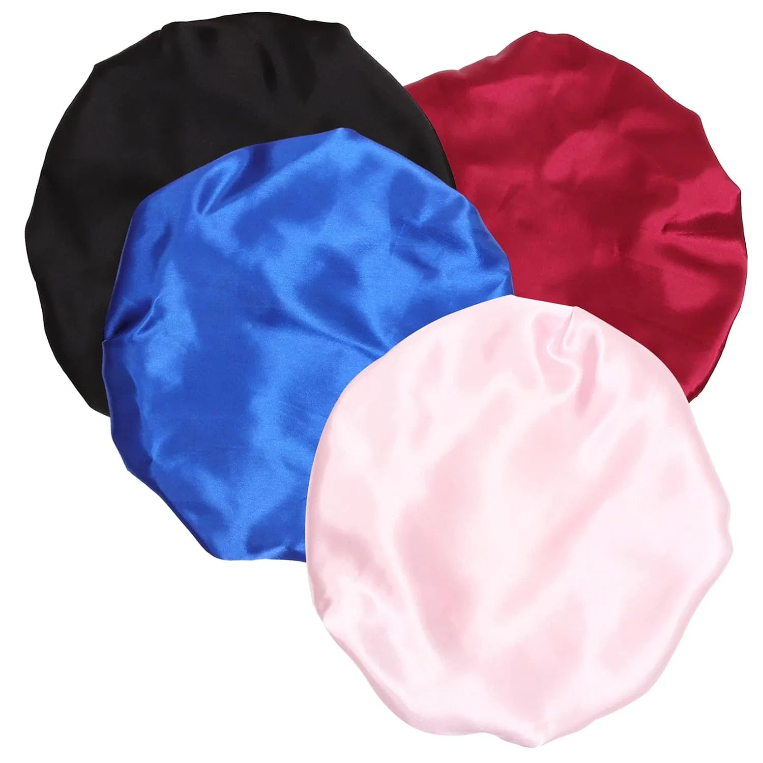 Шапочка для душа Satin, VICASKY, 4 шт, 28x28 см, Черный, Бордовый, Розовый