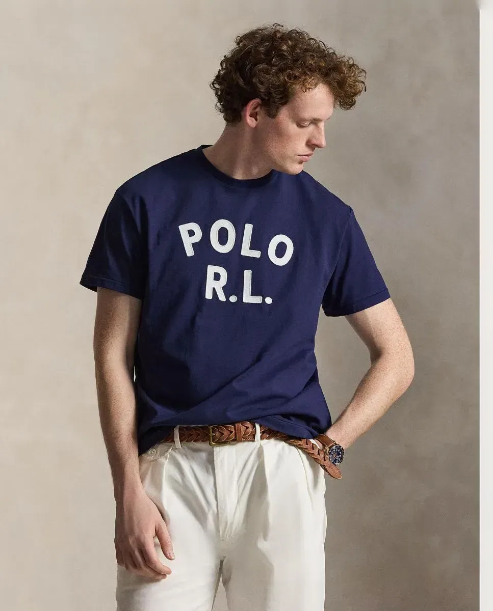 Мужская футболка хлопковая с логотипом Polo Ralph Lauren, Azul Marino