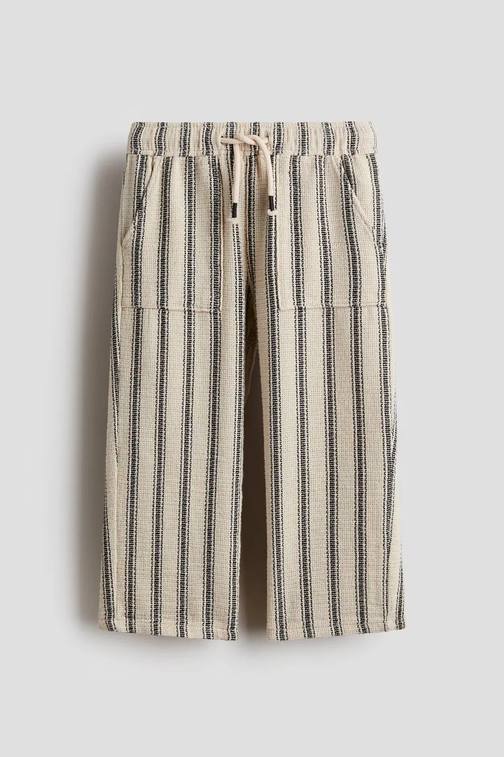Брюки-Бандо с текстурированной поверхностью H&M, Hellbeige/Gestreift