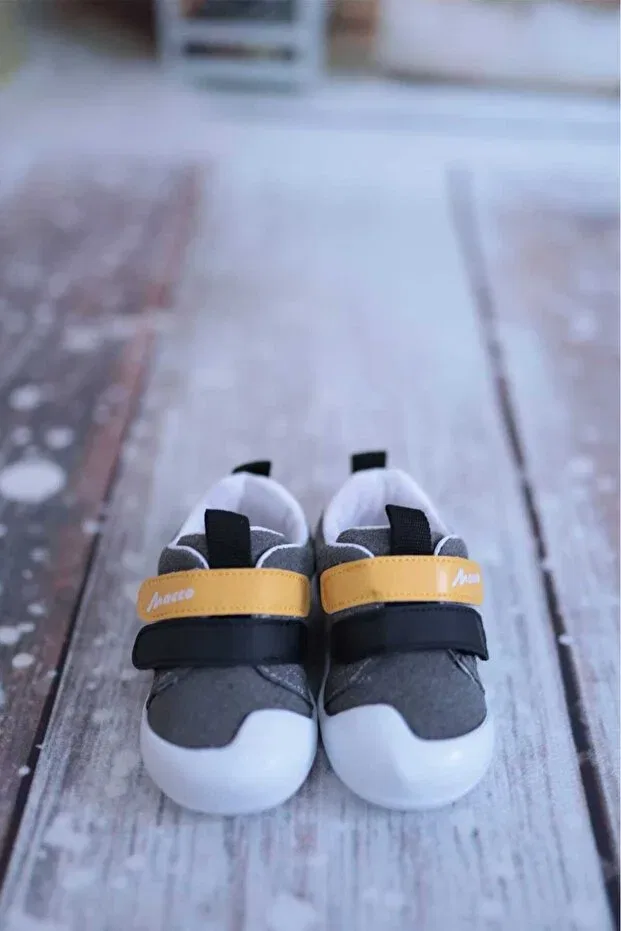 Детские туфли для мальчиков ортопедические Macco Shoes, Smoked Black Yellow — фото 2