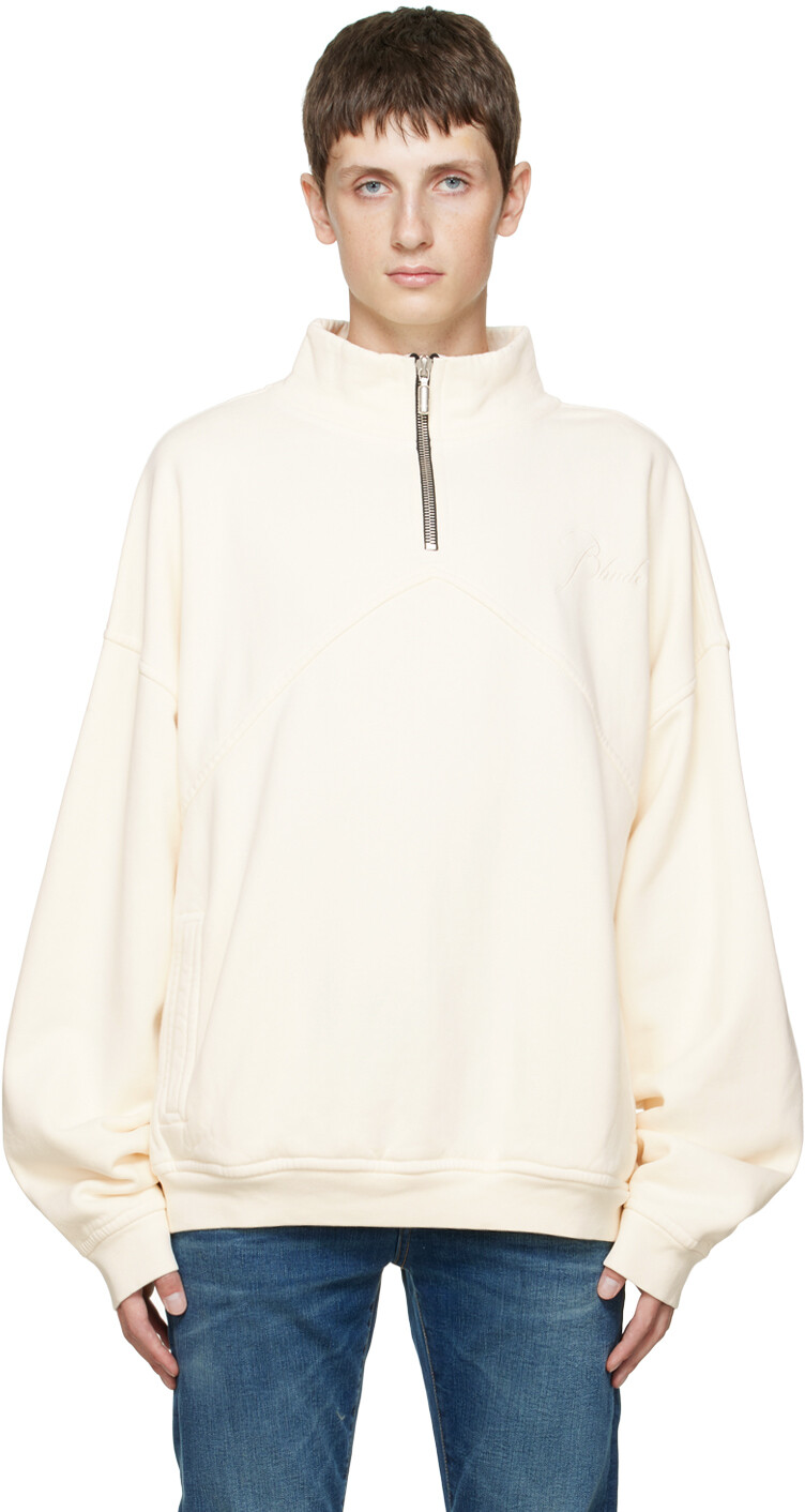 

Толстовка Off-White с молнией на четверть Rhude, Белый, Толстовка Off-White с молнией на четверть Rhude