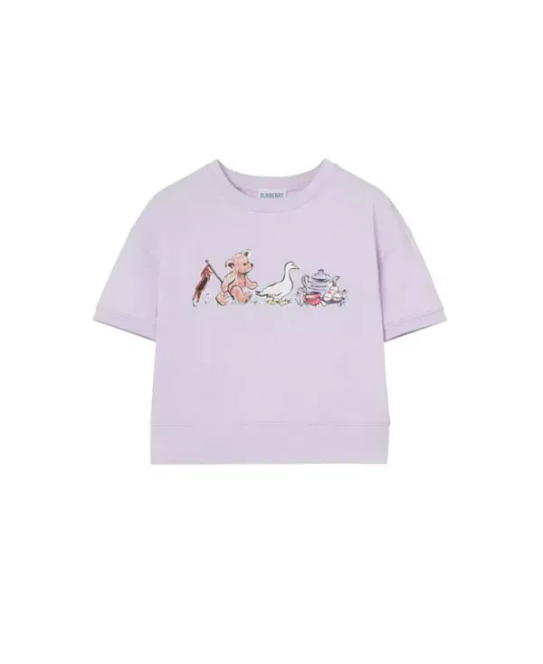 Детская футболка с принтом Thomas Bear and Friends Burberry, Muted Lilac