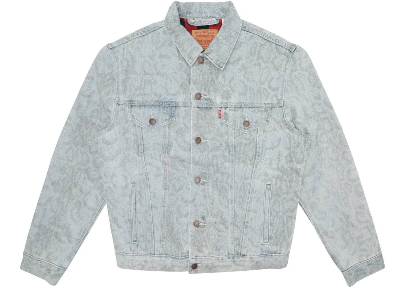 Мужская куртка с принтом Supreme Levis Snakeskin Trucker Jacket, Light Blue