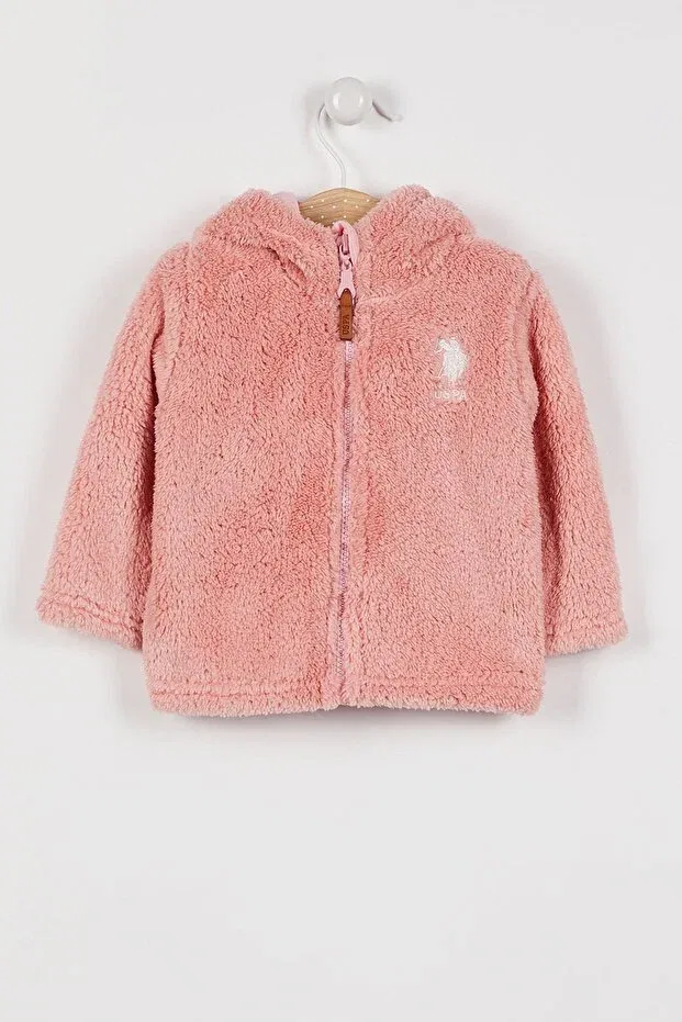 Детское худи-кардиган для девочек с капюшоном U.S. Polo Assn., Salmon